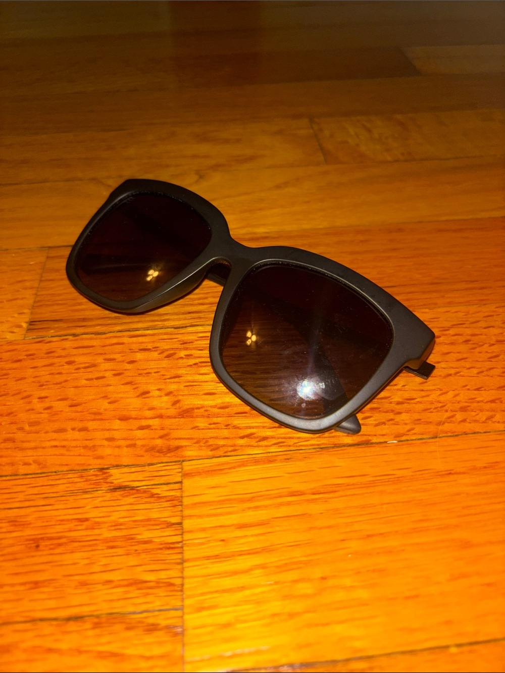 Women's Matte Black Oversized Square Sunglasses
